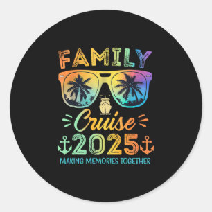 Sticker Rond Croisière en famille 2025 Voyage de vacances T-Shi