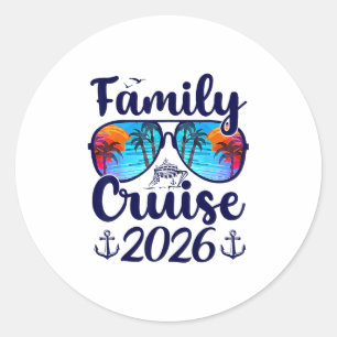 Sticker Rond Croisière en famille 2026 Vacances en famille Corr