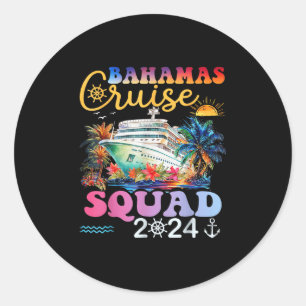 Sticker Rond Croisière en famille Bahamas 2024 Vacance jumelée