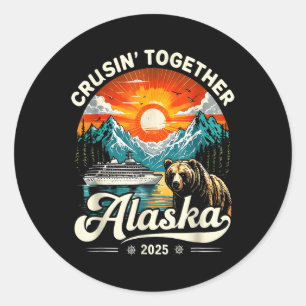 Sticker Rond Croisière en famille en Alaska 2025