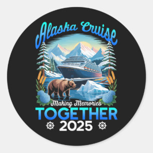 Sticker Rond Croisière en famille en Alaska 2025 Croisière en A