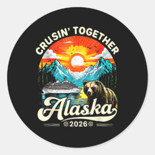 Sticker Rond Croisière en famille en Alaska 2026 