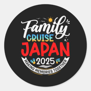 Sticker Rond Croisière en famille Japon 2025 Vacances en famill