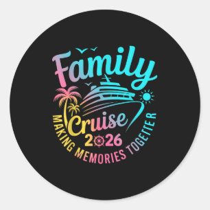 Sticker Rond Croisière en famille, vacances pour créer des souv