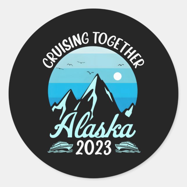 Sticker Rond Croisière Ensemble Alaska 2023 Croisière Famille V (Devant)