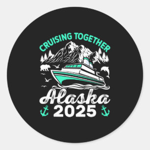 Sticker Rond Croisière ensemble Alaska 2025 Alaska 2025 Famille