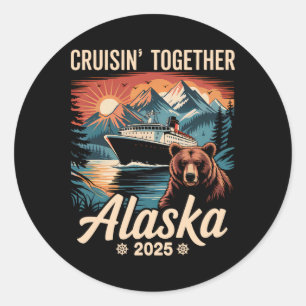 Sticker Rond Croisière Ensemble Alaska 2025 Famille Amie Alaska