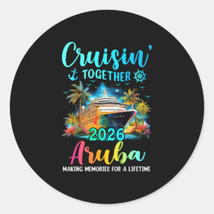 Sticker Rond Croisière ensemble aruba 2026 croisière en famille