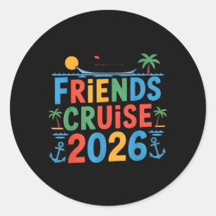 Sticker Rond Croisière entre amis 2026 Voyage de groupe en corr