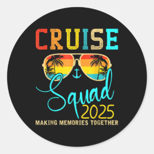 Sticker Rond Croisière Equipe 2025 Vacances Été Correspondant F