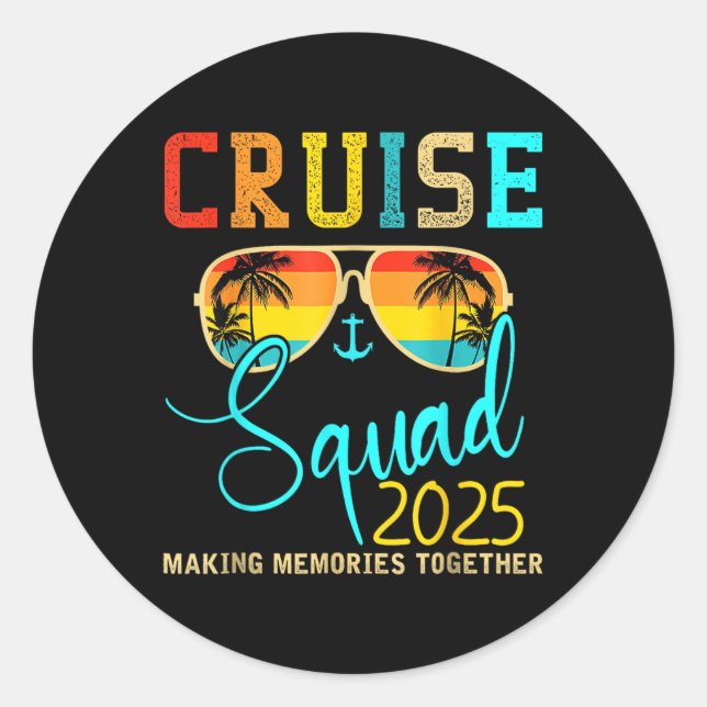 Sticker Rond Croisière Equipe 2025 Vacances Été Correspondant F (Devant)