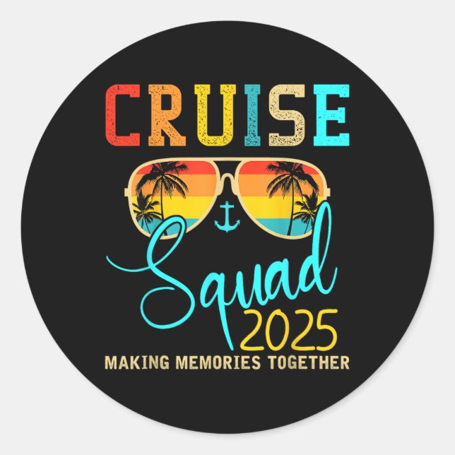 Sticker Rond Croisière Equipe 2025 Vacances Été Correspondant F (Devant)
