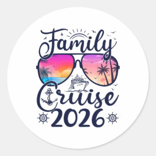 Sticker Rond Croisière familiale 2026 Vacances d'été en famille
