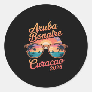 Sticker Rond Croisière familiale à Aruba Bonaire Curaçao entre