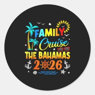 Sticker Rond Croisière familiale aux Bahamas 2026 Été Vacances