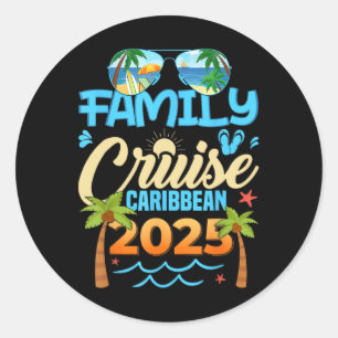 Sticker Rond Croisière familiale Caraïbes 2025 Vacances jumelée