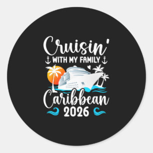 Sticker Rond Croisière familiale dans les Caraïbes 2026 Famille