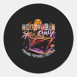 Sticker Rond Croisière familiale Halloween 2025 tenue de famill