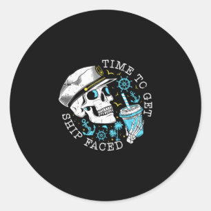 Sticker Rond Croisière familiale Time To Get Ship Faced 2025 Cr