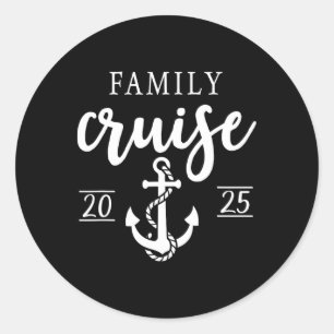 Sticker Rond Croisière Famille 2025 Correspondance De Vacances