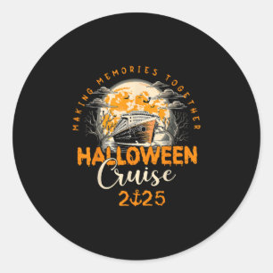 Sticker Rond Croisière Halloween en famille pour créer des souv