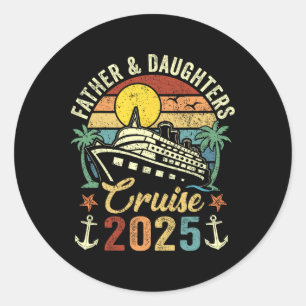Sticker Rond Croisière Père Et Filles 2025 Voyage De Famille Va