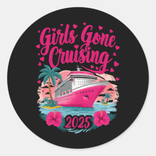 Sticker Rond Croisière pour femmes 2025 Vacances en croisière p