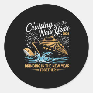Sticker Rond Croisière pour le réveillon du Nouvel An 2026 Fami
