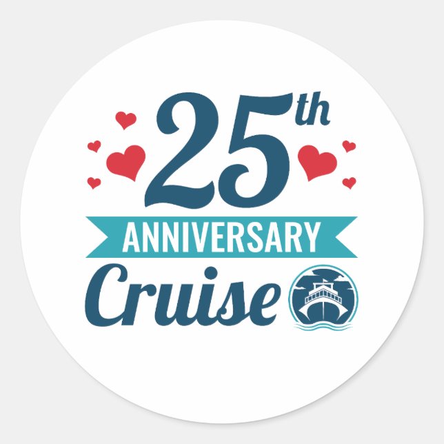 Sticker Rond Croisière pour les 25 ans de mariage (Devant)