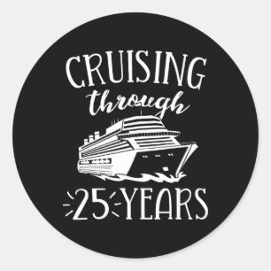 Sticker Rond Croisière pour les 25 ans de mariage Son Sa Cadeau