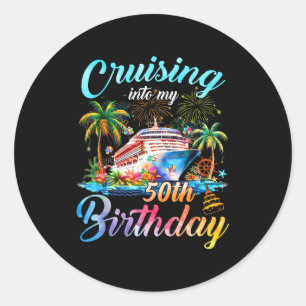 Sticker Rond Croisière pour les 50 ans de la famille en croisiè