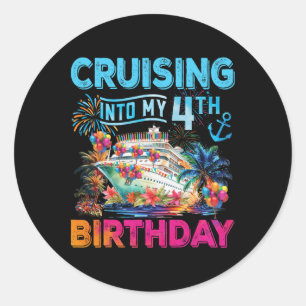 Sticker Rond Croisière pour mon 4ème anniversaire de voyage Cro