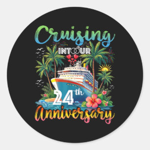 Sticker Rond Croisière pour notre 24e voyage d'anniversaire 24 