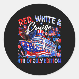 Sticker Rond Croisière Rouge Blanc 4 Juillet Édition Famille