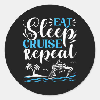 Sticker Rond Croisiere sur le sommeil à manger