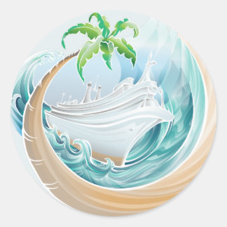 Sticker Rond Croisière tropicale