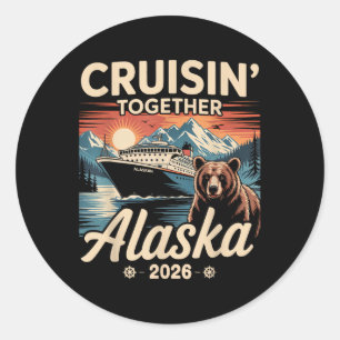 Sticker Rond Croisin Ensemble Alaska 2026 Famille Ami Alaska