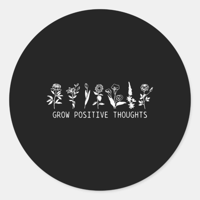 Sticker Rond Croissance des pensées positives Sensibilisation à (Devant)