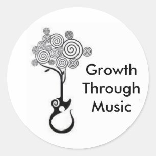 Sticker Rond Croissance par l'autocollant de musique