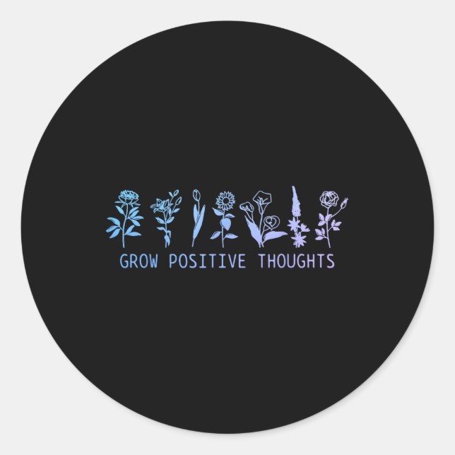 Sticker Rond Croissance Réflexions Positives Santé Mentale Suic (Devant)
