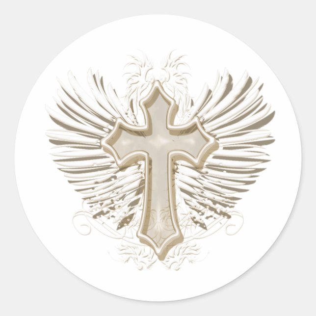 Sticker Rond Croix à ailes tan (Devant)