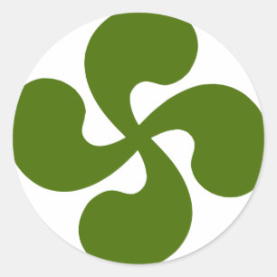 Sticker Rond Croix Basque Verte