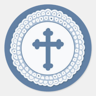 Sticker rond Croix Bleue