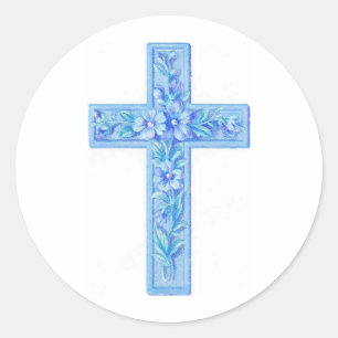 Sticker Rond croix bleue