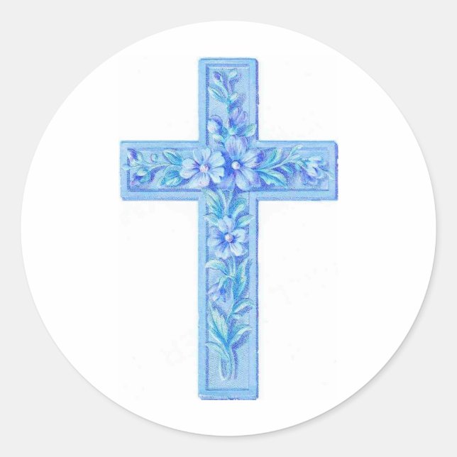 Sticker Rond croix bleue (Devant)