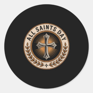 Sticker Rond Croix catholique chrétienne Sainte Écriture Novemb