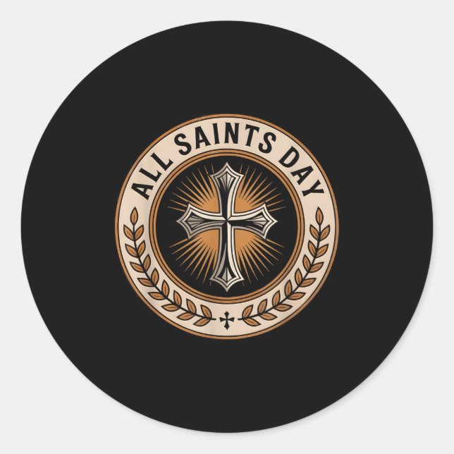Sticker Rond Croix catholique chrétienne Sainte Écriture Novemb (Devant)