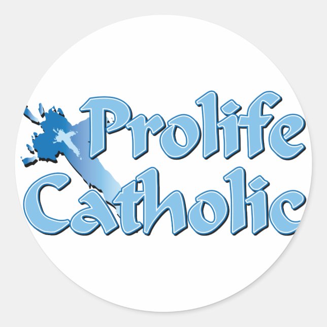 Sticker Rond Croix catholique Prolife (Devant)