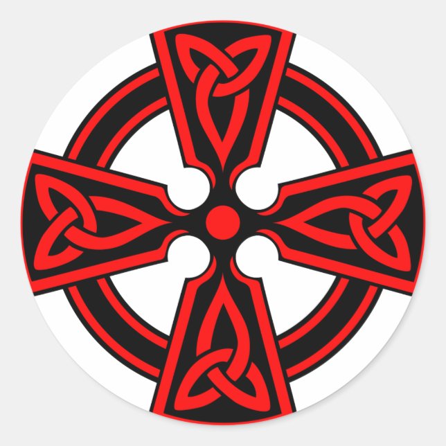 Sticker Rond croix céleste rouge saxon viking wicca pagan (Devant)