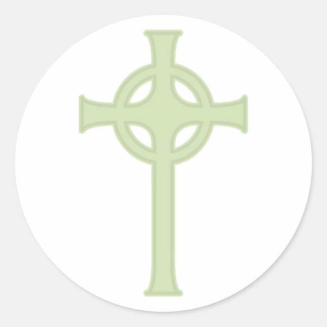Sticker Rond Croix céleste verte (Devant)